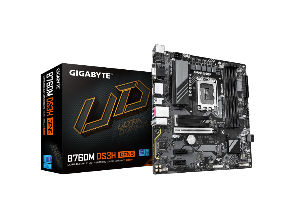 Gigabyte MB B760M DS3H GEN5 LGA1700; 4xDDR5; 2xM.2,4xSATA 12xUSB; D-Sub, HDMI, 2xDP; mATX
